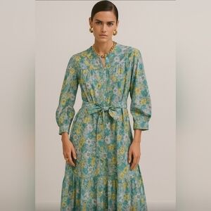 Pink City Prints Georgie Dress, Maxi floral summer dress, Size S